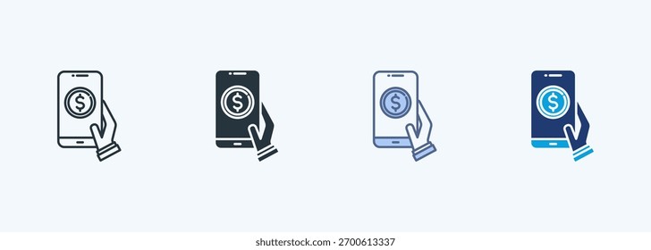 Coleção de Ícones de Vários Estilos do Banco Móvel