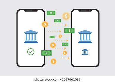 Mobile Bank Transfer: Secure Digital Money Exchange Between Accounts Using Online Financial Technology Platform