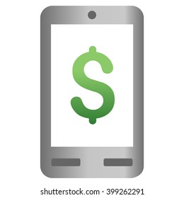 Mobile Bank vector toolbar icon for software design. Style is a gradient icon symbol on a white background.