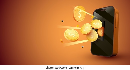 Mobile banking app and e-payment. Smartphone electronic phone wallet. Online banking. Shopping by phone. Vector illustration