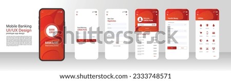 Mobile banking app smartphone UI UX design vector templates set. Financial services online web page design layout. Pack of UI, UX, GUI interface for application. Phone display.