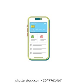 Mobile Banking App mit Transaktionsgenehmigung - Vektorgrafik