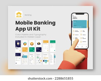 Mobile Banking App UI Kit For Responsive Website With Different Login Screens Including Login, Create Account, Transaction, Fund Transfer And Service Detail.