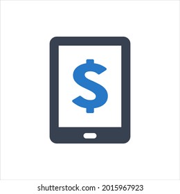 Icono de balanza bancaria móvil gráfico vectorial