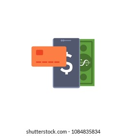 mobile banking colored icon. Element of bankings for mobile concept and web apps. Detailed mobile banking colored icon can be used for web and mobile. Premium icon on white background