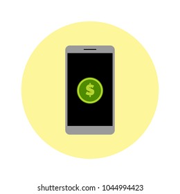 Mobile banking colored icon, logo