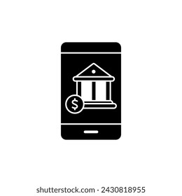 Symbol für Mobile Banking Concept Line. Einfache Elementdarstellung. Design der Umrisssymbole des mobilen Bankkonzepts.
