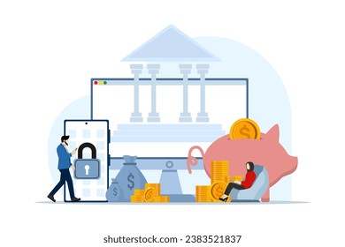 Mobile banking concept, online payment, online mobile banking. electronic bill payment. transaction security. payment card, e-wallet, e-commerce, transaction, purchase, vector illustration.