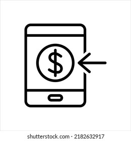 Mobile Banking Deposit Money Icon Vector Graphic Illustration