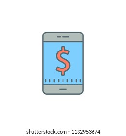 mobile banking dusk style line icon. Element of banking icon for mobile concept and web apps. Dusk style mobile banking icon can be used for web and mobile on white background