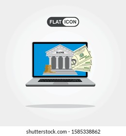 Mobile banking flat concept illustration 