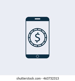 Mobile banking flat design,Mobile banking icon,bank icon