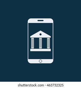 Mobile banking flat design,Mobile banking icon,bank icon