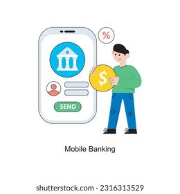 Mobile Banking Flat Style Design Vector illustration. Stock illustration