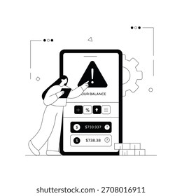 Ilustración de esquema de Vector de fraude bancario móvil Archivo EPS 10	