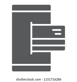 Mobile banking glyph icon, eps 10.