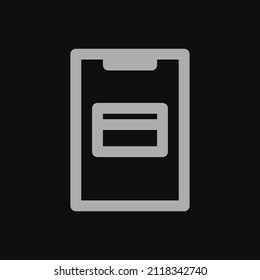 mobile banking icon with black background