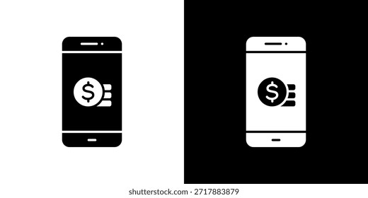 Ícone do Mobile Banking preenchido em preto e branco.