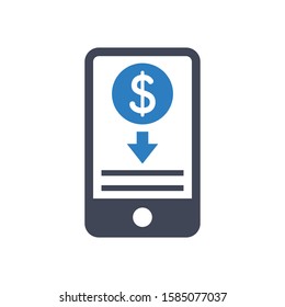 Mobile Banking Icon in Blue Gray Color