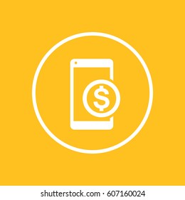 mobile banking icon in circle