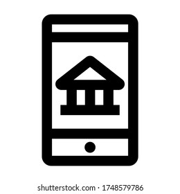 Mobile banking icon, digital banking, icon outline vector