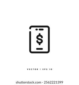 Mobile Banking Icon. Editable Stroke