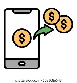 Mobile Banking Icon Element For Design