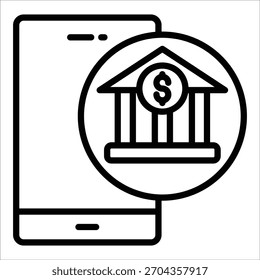 Elemento de icono de banca móvil para diseño