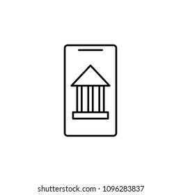 mobile banking icon. Element of mobile banking for smart concept and web apps. Thin line mobile banking icon can be used for web and mobile on white background