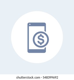 mobile banking icon isolated over white