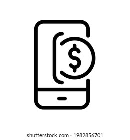 Mobile banking icon, Line Vector graphics