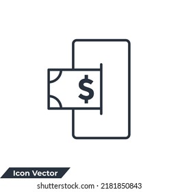 mobile banking icon logo vector illustration. Mobile transfer money symbol template for graphic and web design collection