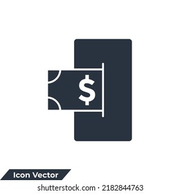 mobile banking icon logo vector illustration. Mobile transfer money symbol template for graphic and web design collection