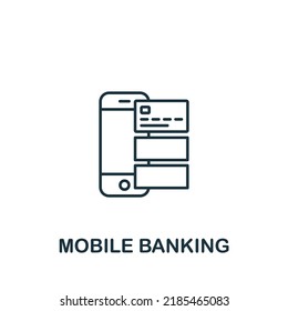 Icono de Banca Móvil. Icono de banca simple monocromo para plantillas, diseño web e infografías