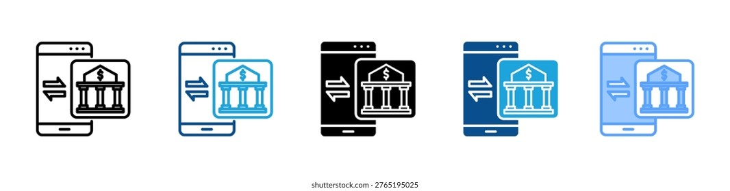 Mobile Banking icon multiple style and collection