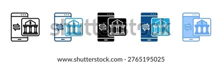 Mobile Banking icon multiple style and collection