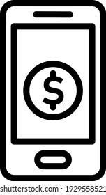 Esquema de icono de la banca móvil para el sitio web de comercio electrónico