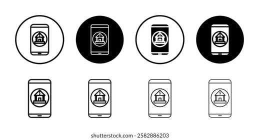 Mobile banking icon Outline thin set pack series