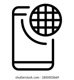 Mobile banking icon. Outline mobile banking vector icon for web design isolated on white background