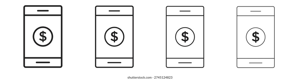 Mobile banking icon outline vector. outline icons collection.