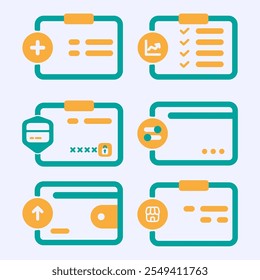 Mobile Banking icon pack symbol template for graphic and web design collection logo vector illustration