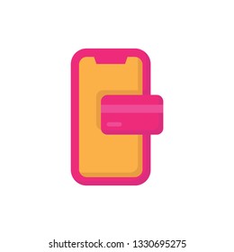 mobile banking icon. payment icon flat design