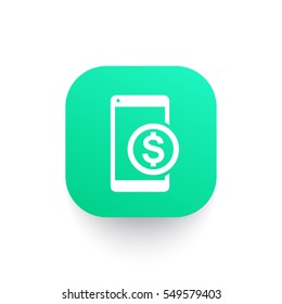 mobile banking icon, payment with smartphone symbol