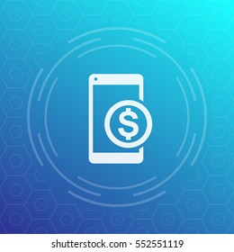 mobile banking icon, payment with smartphone