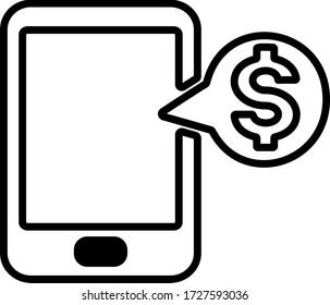 Icono de banca móvil. Signo de transacción de pago móvil. Diseño de iconos planos.