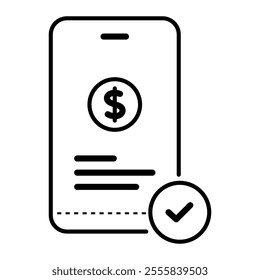 Mobile banking icon. mobile banking, payment, transaction, transfer, finance, money, business, bank, smartphone, shopping. Vector icon illustration