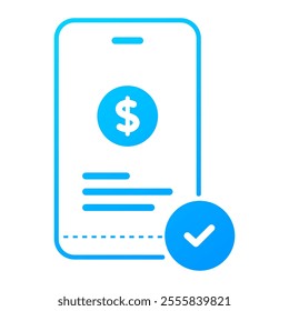 Mobile banking icon. mobile banking, payment, transaction, transfer, finance, money, business, bank, smartphone, shopping. Vector icon illustration