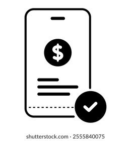 Mobile banking icon. mobile banking, payment, transaction, transfer, finance, money, business, bank, smartphone, shopping. Vector icon illustration
