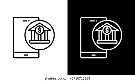 Mobile Banking With Icon Set Design