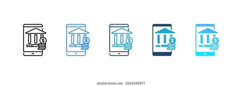 Conjunto de iconos de banca móvil colección de estilo múltiple